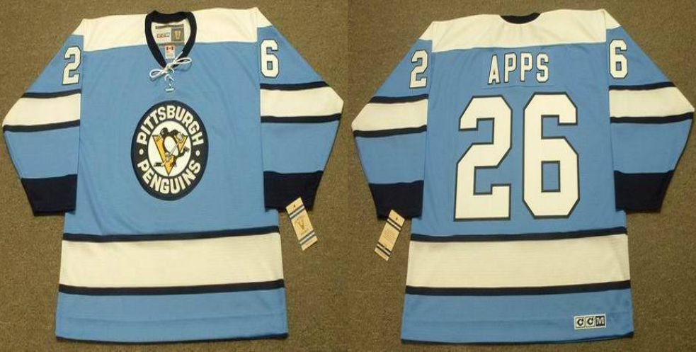 2019 Men Pittsburgh Penguins #26 Apps Light Blue CCM NHL jerseys